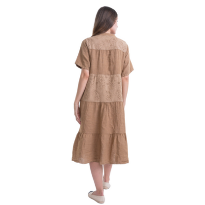 6037 CAMEL ITALIAN LINEN DRESS