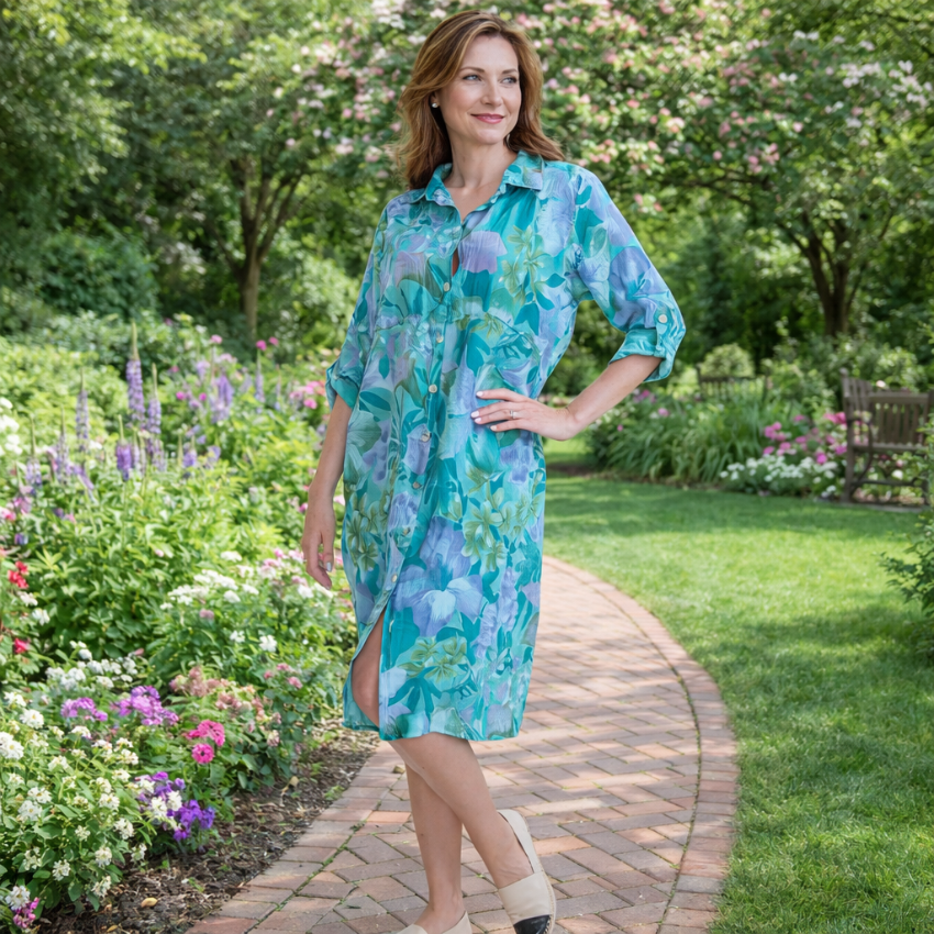 VERA MAY ITALIAN LINEN LAKE DRESS 6041