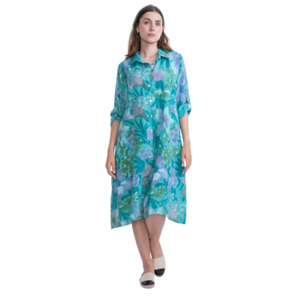 VERA MAY ITALIAN LINEN LAKE DRESS 6041