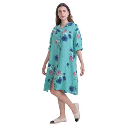 VERA MAY ITALIAN LINEN MINT DRESS 6047