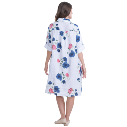 VERA MAY ITALIAN LINEN WHITE DRESS 6047