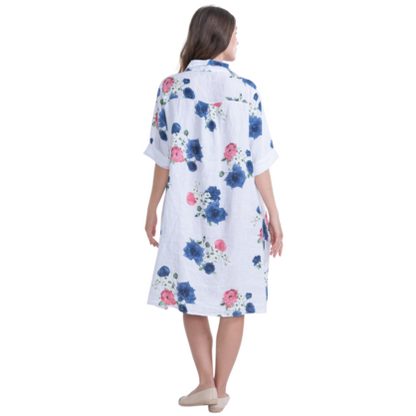 VERA MAY ITALIAN LINEN WHITE DRESS 6047