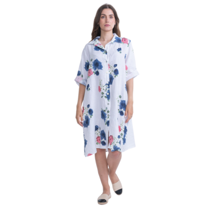 VERA MAY ITALIAN LINEN WHITE DRESS 6047