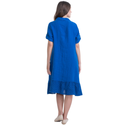VERA MAY ITALIAN LINEN BLUE DRESS 6048