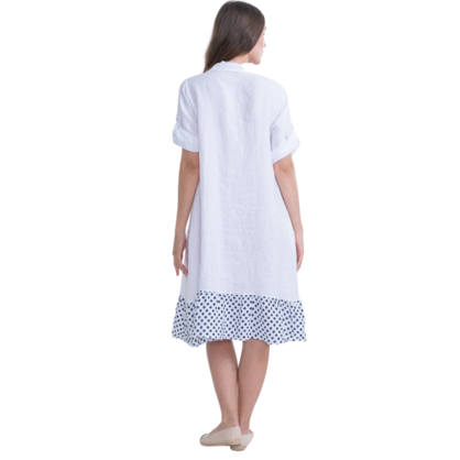 VERA MAY ITALIAN LINEN WHITE DRESS 6048