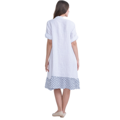 VERA MAY ITALIAN LINEN WHITE DRESS 6048