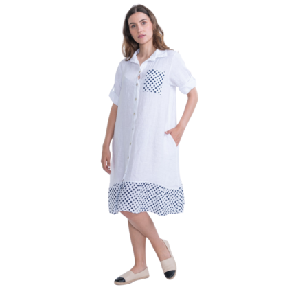 VERA MAY ITALIAN LINEN WHITE DRESS 6048