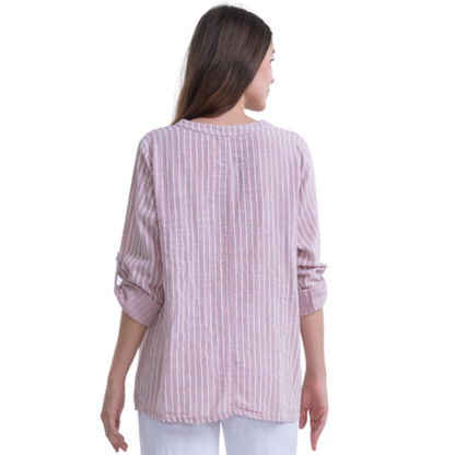 6069 PINK ITALIAN LINEN TOP