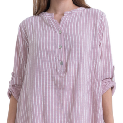 6069 PINK ITALIAN LINEN TOP