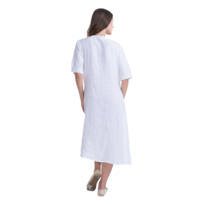 VERA MAY ITALIAN LINEN WHITE DRESS 6077