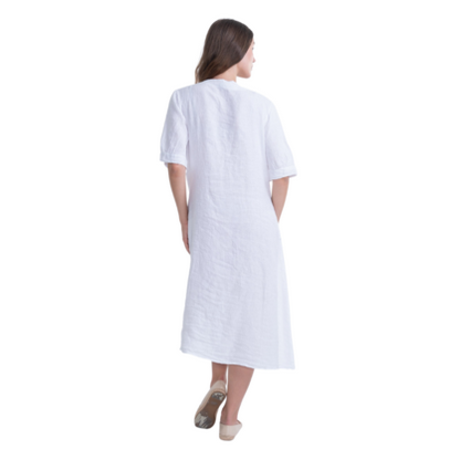 VERA MAY ITALIAN LINEN WHITE DRESS 6077