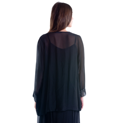 VERA MAY BLACK ITALIAN SILK TOP 6081