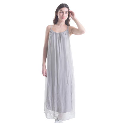 VERA MAY MILITARE/SAGE ITALIAN SILK DRESS 6094