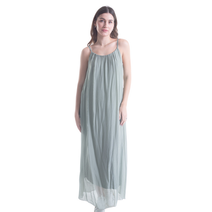 VERA MAY FANGO/TAUPE ITALIAN SILK DRESS 6094