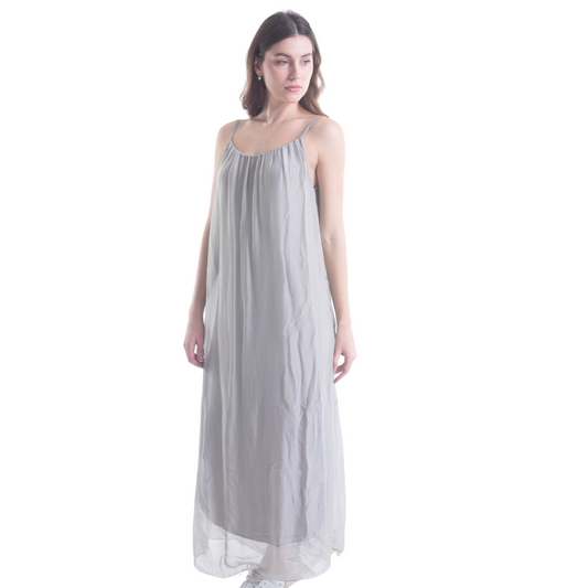 VERA MAY MILITARE/SAGE ITALIAN SILK DRESS 6094