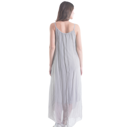 VERA MAY FANGO/TAUPE ITALIAN SILK DRESS 6094