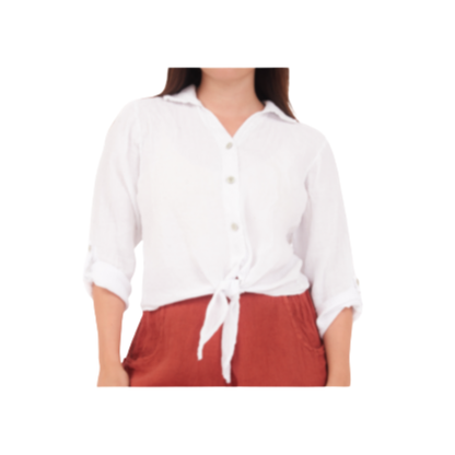 6102 BIANCO LINEN TOP