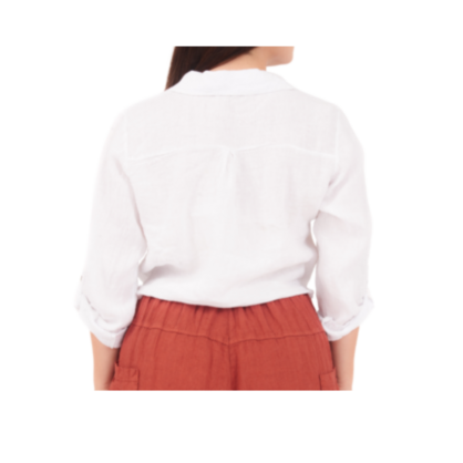 6102 BIANCO LINEN TOP