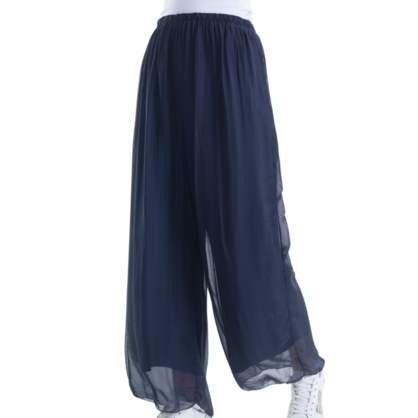 VERA MAY NAVY ITALIAN SILK PANT 6111