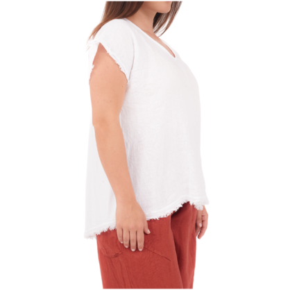 6121 BIANCO ITALIAN LINEN TOP