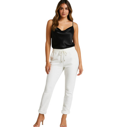 VERA MAY ITALIAN WHITE VISCOSE PANT 6175