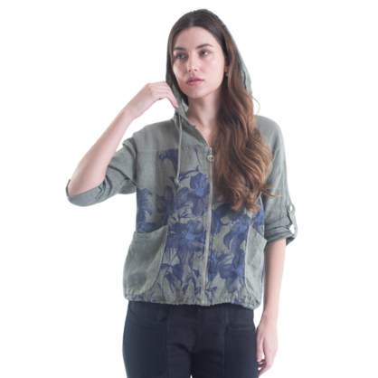 6197 SAGE ITALIAN LINEN TOP