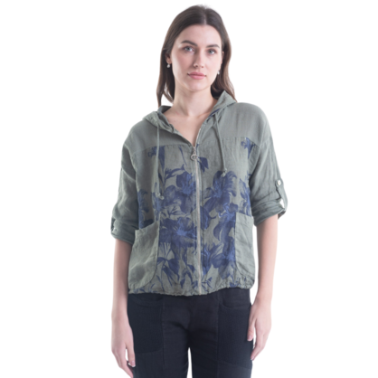 6197 SAGE ITALIAN LINEN TOP