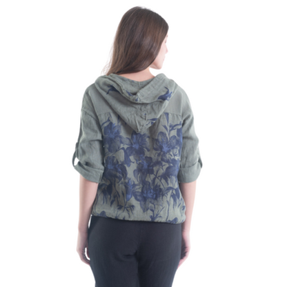 6197 SAGE ITALIAN LINEN TOP