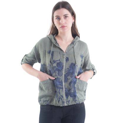 6197 SAGE ITALIAN LINEN TOP
