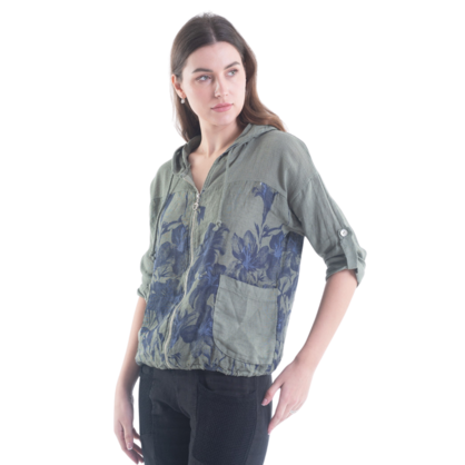 6197 SAGE ITALIAN LINEN TOP