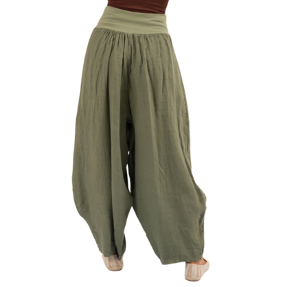Vera May Italian Linen Sage Pant 6387