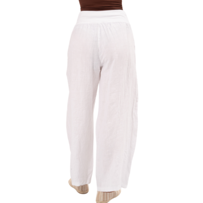 Vera May Italian Linen Bianco Pant 6348