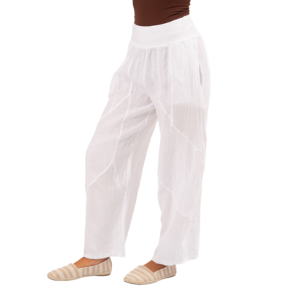 Vera May Italian Linen Bianco Pant 6348
