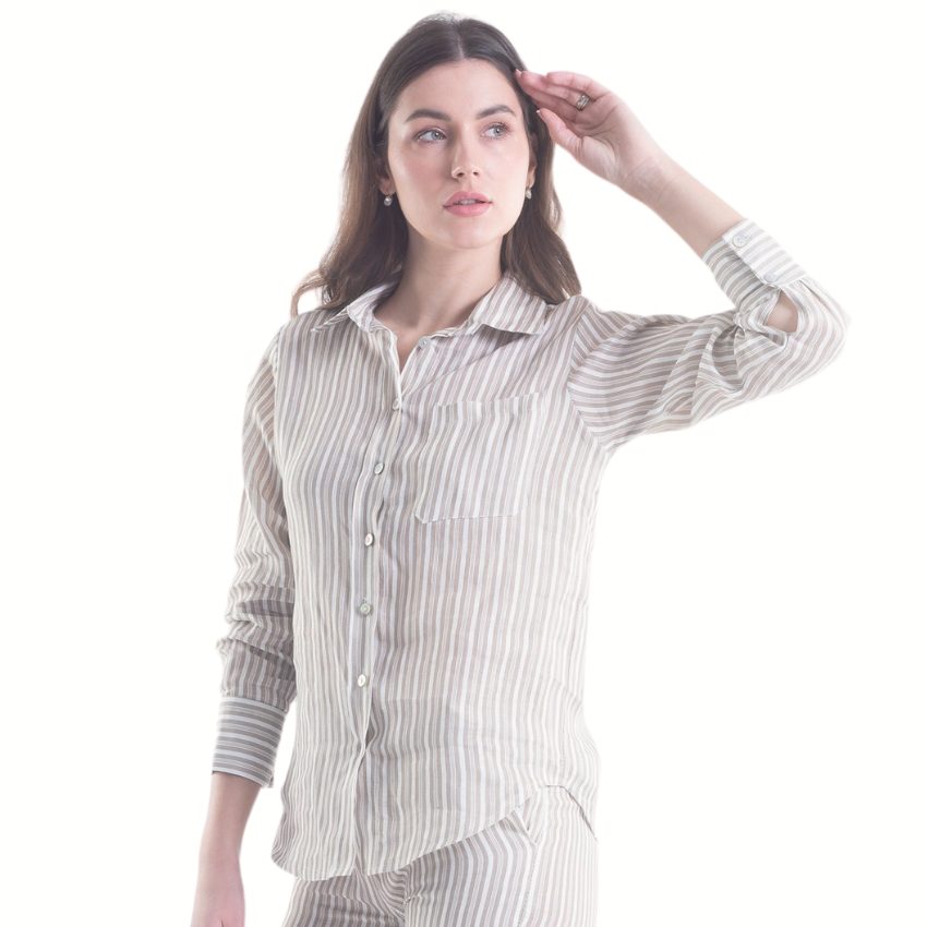 VERA MAY FRENCH LINEN CAMELO SHIRT 6200