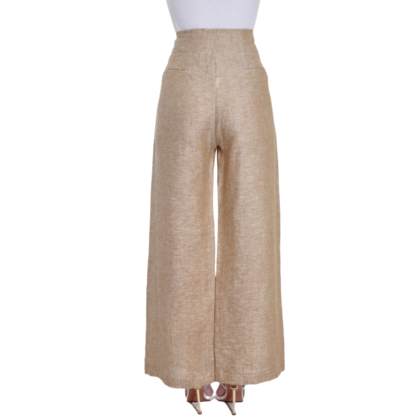 VERA MAY FRENCH LINEN CAMEL PANT 6202