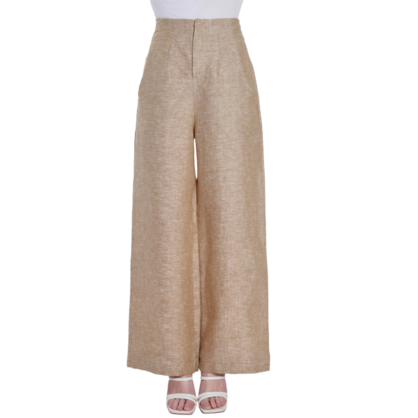 VERA MAY FRENCH LINEN CAMEL PANT 6202