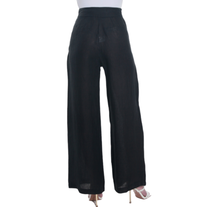 VERA MAY FRENCH LINEN BLACK PANT 6204