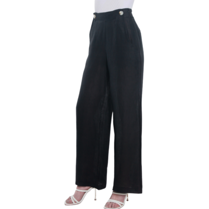 VERA MAY FRENCH LINEN BLACK PANT 6204