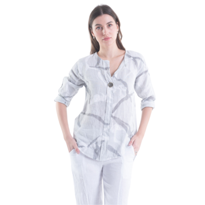 6205 VERA MAY PEARL ITALIAN LINEN TOP