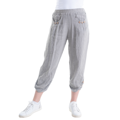 VERA MAY ITALIAN LINEN PANT FANGO 6208