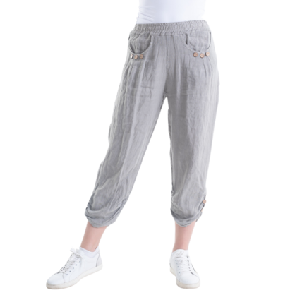 VERA MAY ITALIAN LINEN PANT FANGO 6208