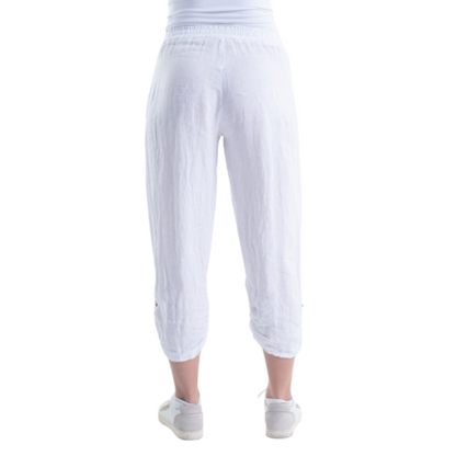 VERA MAY ITALIAN LINEN PANT WHITE 6208