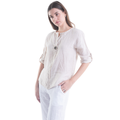 6209 SABBIA ITALIAN LINEN TOP