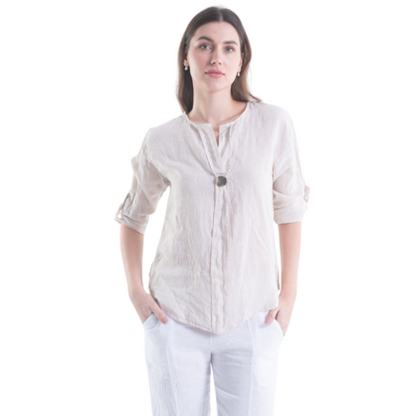 6209 SABBIA ITALIAN LINEN TOP