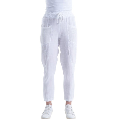 VERA MAY ITALIAN LINEN PANT WHITE 6211