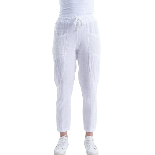 VERA MAY ITALIAN LINEN PANT WHITE 6211