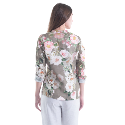 VERA MAY FRENCH LINEN FLORAL SAGE JACKET 6213