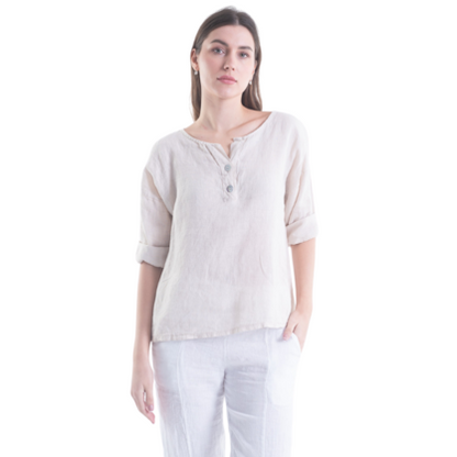 6214 SABBIA ITALIAN LINEN TOP