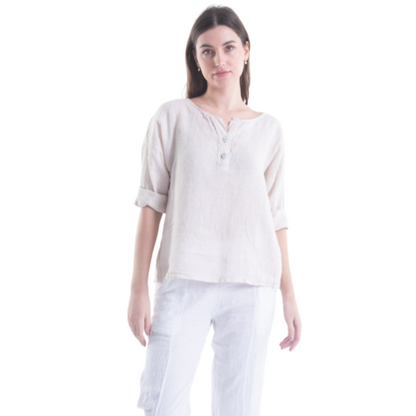 6214 SABBIA ITALIAN LINEN TOP