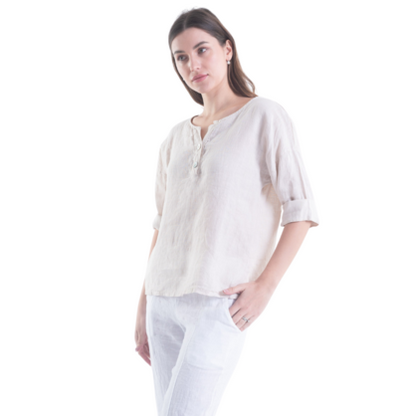6214 SABBIA ITALIAN LINEN TOP